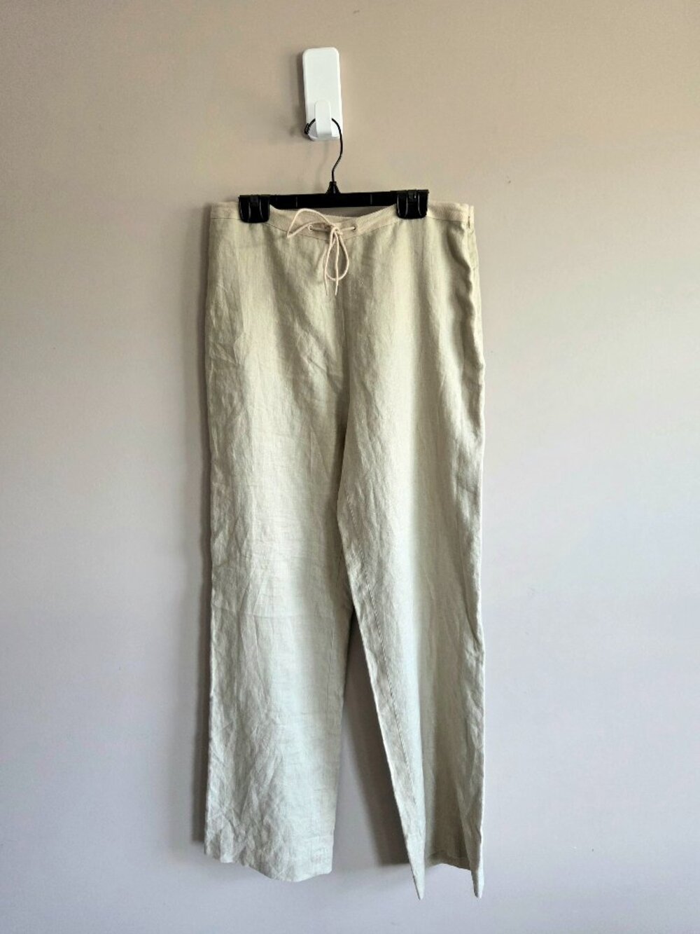 Classic Drawstring Linen Pants - Cream - Picture 1 of 9